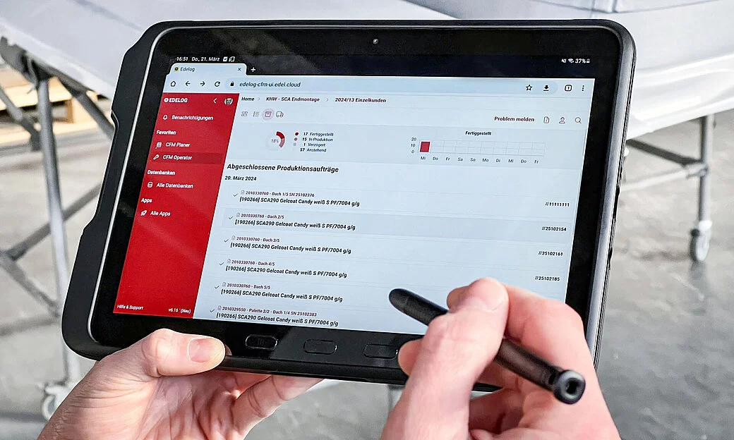 Tablet mit geöffneter Conclurer-Software 